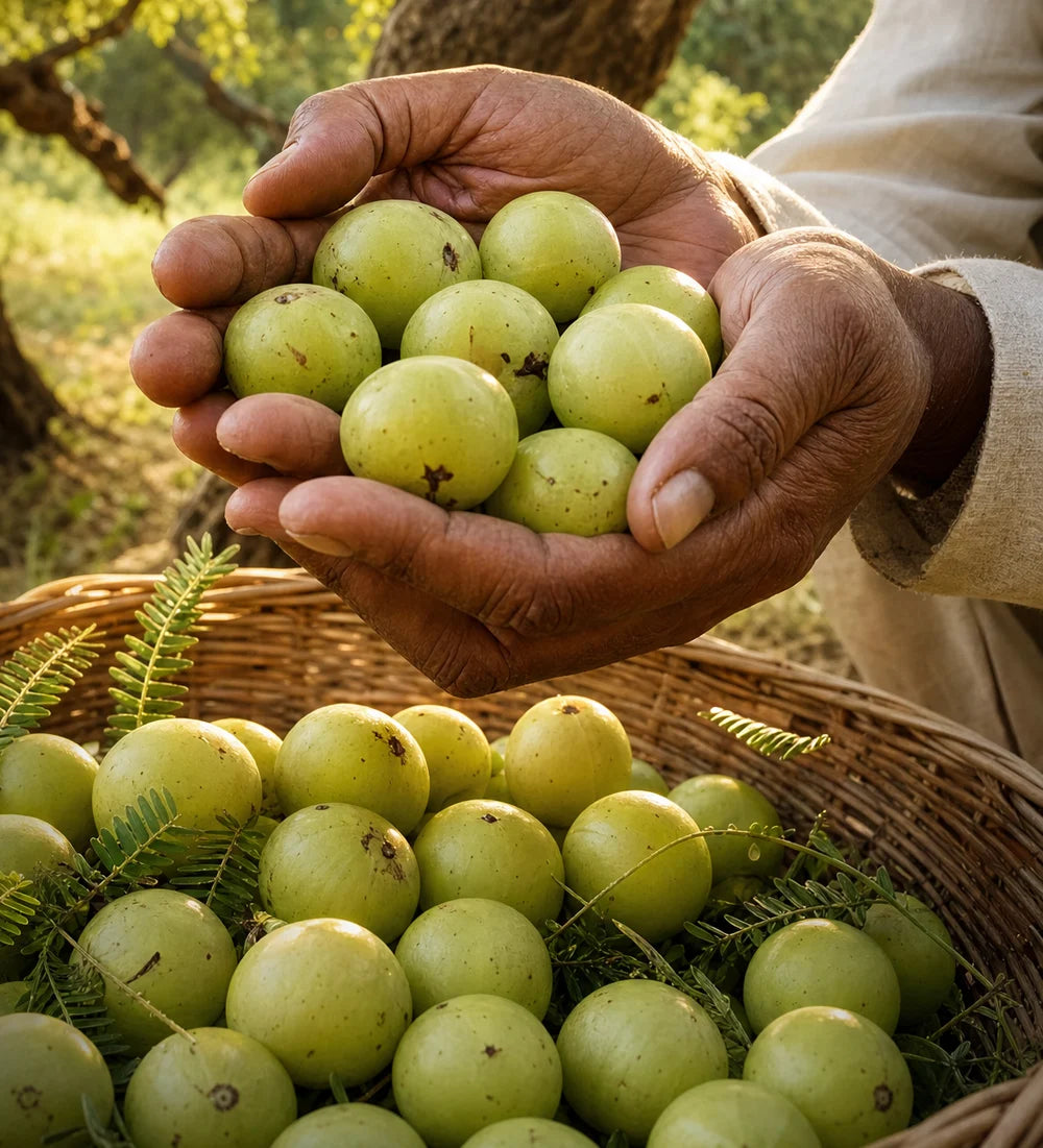 Hand-harvested amla